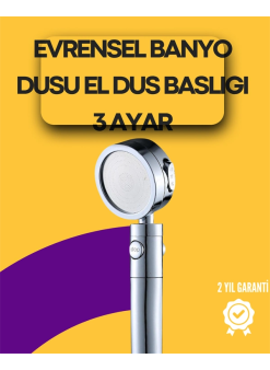 Sağlam Metal Hortum Bağlantılı, 360° Hareketli Duş Başlığı