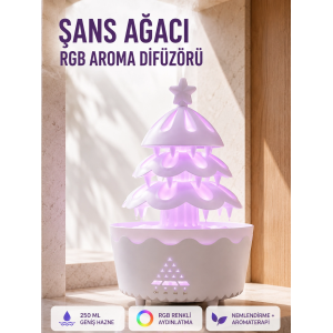 Şans Ağacı 250 Ml Ultrasonik Hava Nemlendirici Rgb Işıklı Aroma Difüzörü