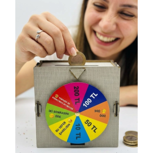 Şans Çarklı Kumbara Para Biriktirme Oyunu Eğlenceli Tasarım