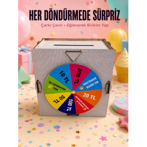 Şans Çarklı Tasarruf Kutusuahşap Para Biriktirme Oyunu