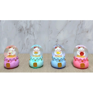 Şans Kedisi Işıklı Kar Küresi Alk4914