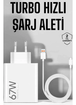 Şarj Aleti 67w Hızlı Şarj Turbo Type-c Uyumlu Şarj Adaptörü Kablosu