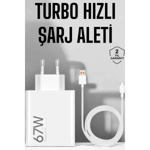 Şarj Aleti 67w Hızlı Şarj Turbo Type-c Uyumlu Şarj Adaptörü Kablosu