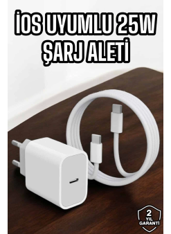 Şarj Aleti İos 15/15 Pro Max Uyumlu Şarj Adaptörü Ve Kablosu