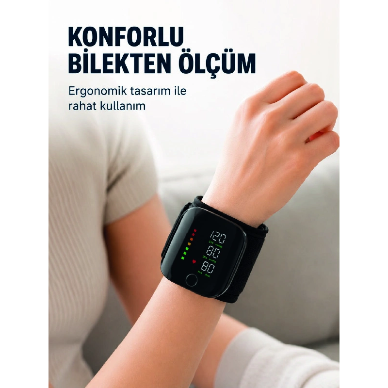 Şarj Edilebilir Bilekten Tansiyon Aleti Tek Tuşla Ölçüm Şarj Edilebilir Bilekten Tansiyon Aleti Tek Tuşla Ölçüm