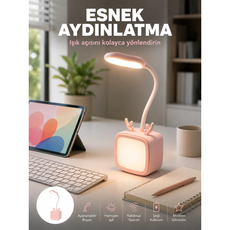 Şarj Edilebilir Led Masa Lambası Kablosuz Taşınabilir Gece Lambası Şarj Edilebilir Led Masa Lambası Kablosuz Taşınabilir Gece Lambası