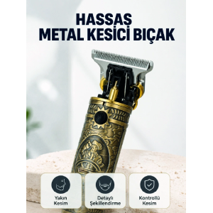 Şarj Edilebilir Saç Sakal Kesme Makinesi 300 Dakika Kullanım 3 Taraklı