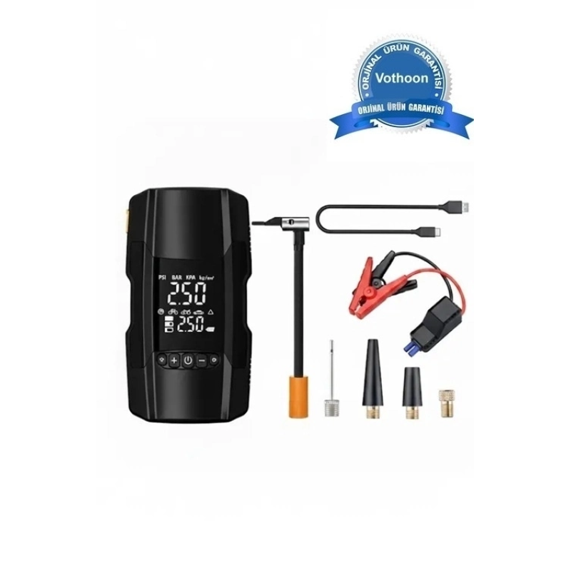 Şarjlı 10.000 Mah Akıllı Dijital Lastik Şişirme Pompası – 150 Psı | 12v Akü Destekli Şarjlı 10.000 Mah Akıllı Dijital Lastik Şişirme Pompası – 150 Psı | 12v Akü Destekli