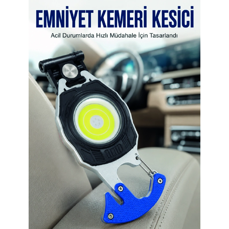 Şarjlı Acil Durum Feneri Elektronik Çakmak Tornavida Ve Emniyet Kemeri Kesicili Taşınabilir El Feneri Şarjlı Acil Durum Feneri Elektronik Çakmak Tornavida Ve Emniyet Kemeri Kesicili Taşınabilir El Feneri
