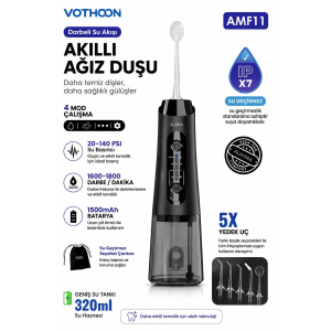Şarjlı Ağız Duşu Diş Bakım Cihazı 4 Modlu Diş Arası Temizleyici 320ml 5 Başlıklı 1500 Mah Kablosuz