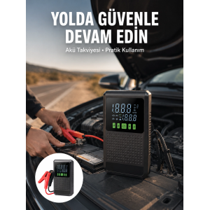 Şarjlı Araç Akü Takviyeli Hava Pompası Powerbank Özellikli Yeni Nesil