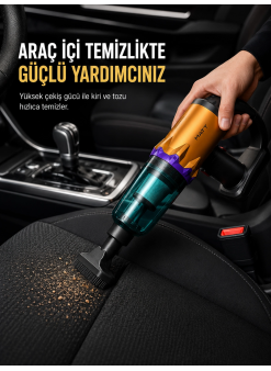 Şarjlı Araç İçi El Süpürgesi Çok Amaçlı Kablosuz Vakum Temizleyici