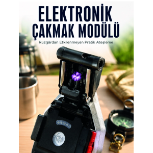Şarjlı Çalışan El Feneri Elektronik Çakmak Emniyet Kemeri Kesici Ve Tornavida Uçlu