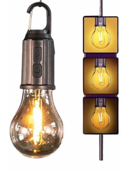 Şarjlı Dekoratif Kamp Lambası Askılı Ampul Led Işık Type-c Girişli