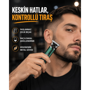 Şarjlı Erkek Tıraş Makinesi – 180 Dakika Pil Ömrü, 2.5 Saat Hızlı Şarj, Usb Ve Powerbank Uyumlu