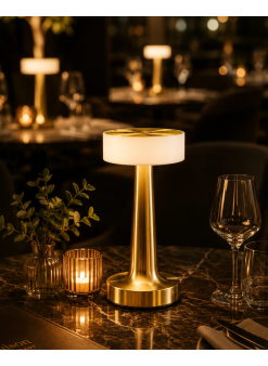 Şarjlı Gold Mantar Masa Lambası Dimmer Ayarlı Kablosuz Led Lamba