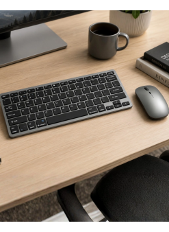 Şarjlı Kablosuz Klavye Ve Mouse Seti Kompakt Taşınabilir Tasarım