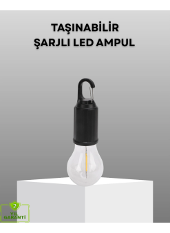 Şarjlı Kancalı Led Lamba – Kamp, Balkon Ve Acil Durum Işığı