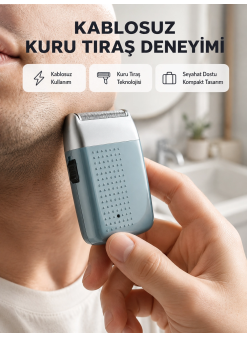 Şarjlı Kuru Kullanım Tıraş Makinesi – Kablosuz, Taşınabilir