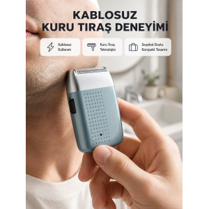 Şarjlı Kuru Kullanım Tıraş Makinesi – Kablosuz, Taşınabilir