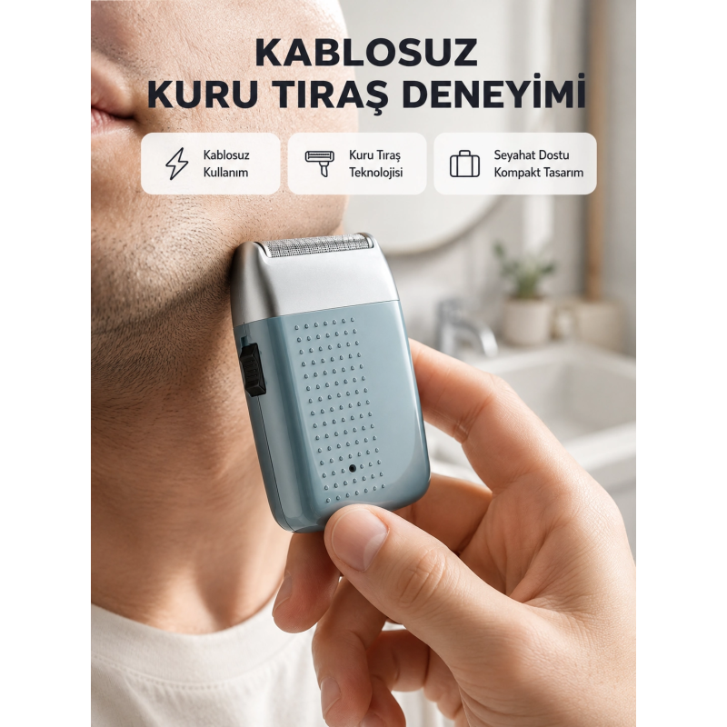 Şarjlı Kuru Kullanım Tıraş Makinesi – Kablosuz, Taşınabilir Şarjlı Kuru Kullanım Tıraş Makinesi – Kablosuz, Taşınabilir