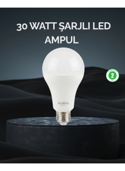Şarjlı Led Ampul 30 Watt Soğuk Beyaz