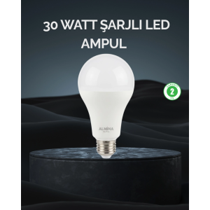 Şarjlı Led Ampul 30 Watt Soğuk Beyaz