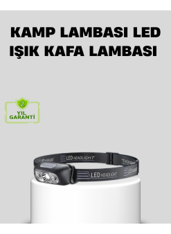 Şarjlı Led Kafa Feneri | 4 Modlu Akıllı Sensörlü Far | Su Geçirmez Ipx5 Kamp Ve Balıkçı Lambası