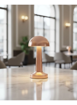 Şarjlı Led Masa Lambası 3 Kademe Dokunmatik Bronz Modern Tasarım