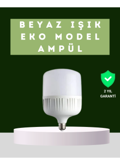 Şarjlı Led Torch Ampul 30 Watt Beyaz Işık Enerji Tasarruflu