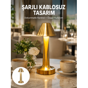 Şarjlı Masa Lambası 3 Işık Modu Kademesiz Karartma Metal Gövde Yeni Nesil