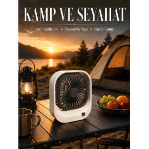 Şarjlı Masaüstü Fan Güçlü Hava Akışı Ve Sessiz Çalışma
