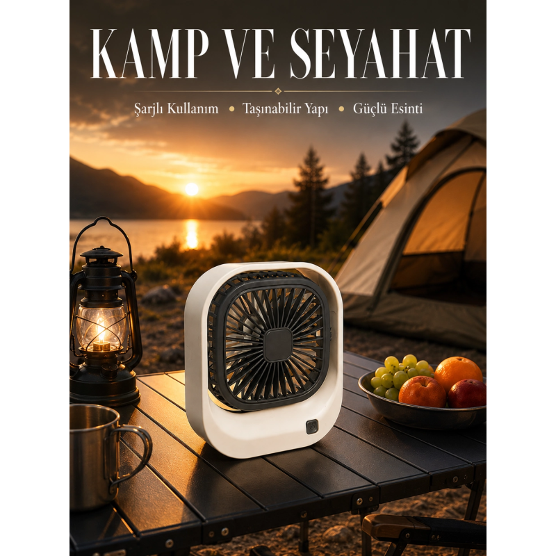 Şarjlı Masaüstü Fan Güçlü Hava Akışı Ve Sessiz Çalışma Şarjlı Masaüstü Fan Güçlü Hava Akışı Ve Sessiz Çalışma