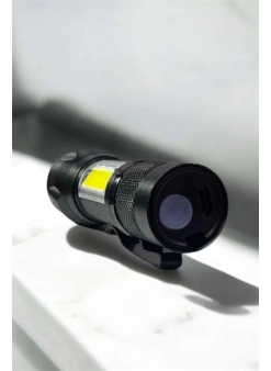 Şarjlı Metal Zoomlu El Feneri Işıldak Led Işık Taşınabilir El Lambası