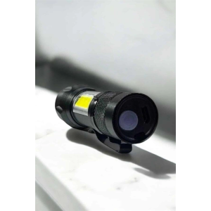 Şarjlı Metal Zoomlu El Feneri Işıldak Led Işık Taşınabilir El Lambası