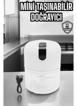 Şarjlı Mini El Rondosu Doğrayıcı Taşınabilir 250 Ml Çelik Bıçaklı