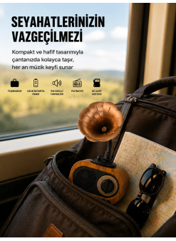 Şarjlı Mini Retro Radyo Bluetooth Hoparlör Çoklu Bağlantı Seçenekli Yeni Nesil