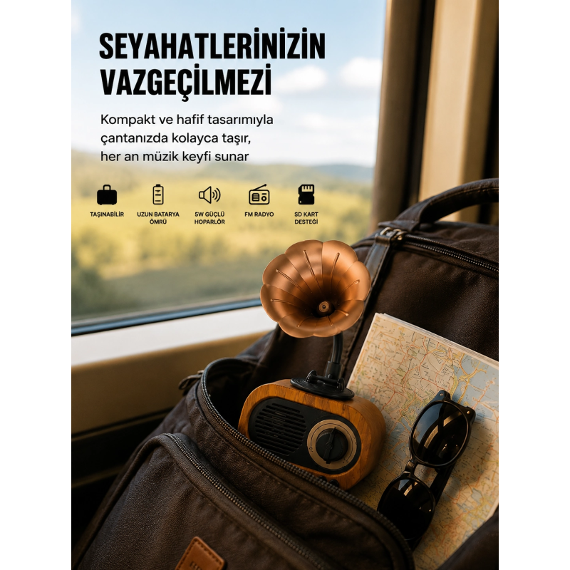 Şarjlı Mini Retro Radyo Bluetooth Hoparlör Çoklu Bağlantı Seçenekli Yeni Nesil Şarjlı Mini Retro Radyo Bluetooth Hoparlör Çoklu Bağlantı Seçenekli Yeni Nesil