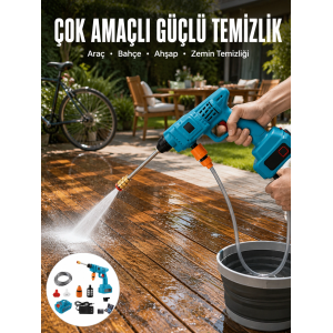 Şarjlı Oto Yıkama, Bahçe Sulama Tabancası Makinesi Yüksek Basınçlı