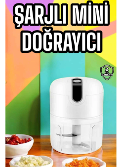Şarjlı Portatif Doğrayıcı Mini Pratik Rondo El Doğrayıcı Üç Bıçaklı Çelik Bıçaklı