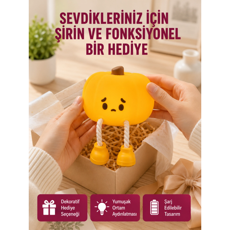 Şarjlı Pumpkin Led Masa Lambası Zamanlayıcılı Dokunmatik Yeni Nesil Şarjlı Pumpkin Led Masa Lambası Zamanlayıcılı Dokunmatik Yeni Nesil