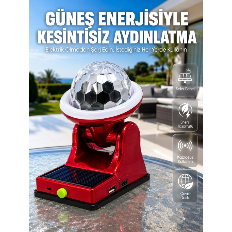 Şarjlı Rgb Projektör Lamba Güneş Enerjili Çok Fonksiyonlu Disco Işık Lambası Şarjlı Rgb Projektör Lamba Güneş Enerjili Çok Fonksiyonlu Disco Işık Lambası
