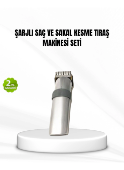 Şarjlı Saç Ve Sakal Kesme Makinesi – Paslanmaz Çelik Bıçak, Ayarlanabilir Başlık