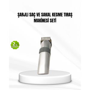 Şarjlı Saç Ve Sakal Kesme Makinesi – Paslanmaz Çelik Bıçak, Ayarlanabilir Başlık