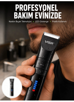 Şarjlı Tıraş Makinesi –dijital Ekranlı, Hızlı Şarjlı, Profesyonel Kesim Seti Yeni Nesil