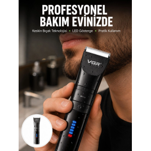 Şarjlı Tıraş Makinesi –dijital Ekranlı, Hızlı Şarjlı, Profesyonel Kesim Seti Yeni Nesil