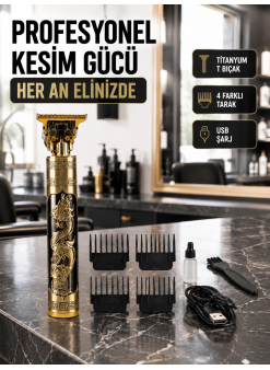 Şarjlı Titanyum Bıçaklı Saç Kesme Makinesi Yeni Nesil