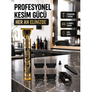 Şarjlı Titanyum Bıçaklı Saç Kesme Makinesi Yeni Nesil