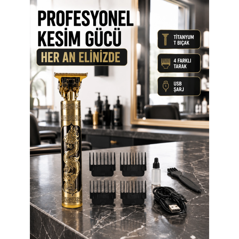 Şarjlı Titanyum Bıçaklı Saç Kesme Makinesi Yeni Nesil Şarjlı Titanyum Bıçaklı Saç Kesme Makinesi Yeni Nesil