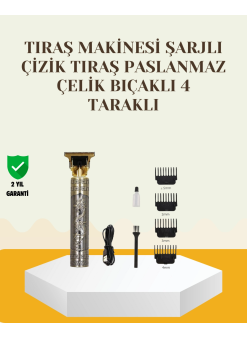 Şarjlı Titanyum Bıçaklı Saç Ve Sakal Kesme Makinesi